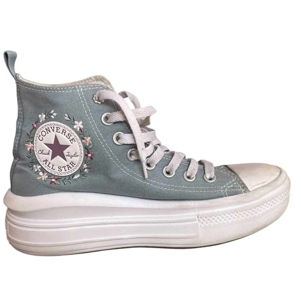 Converse All Star Chuck Taylor Blue Platform Canvas Sneakers Women’s 7 (Kids 5)